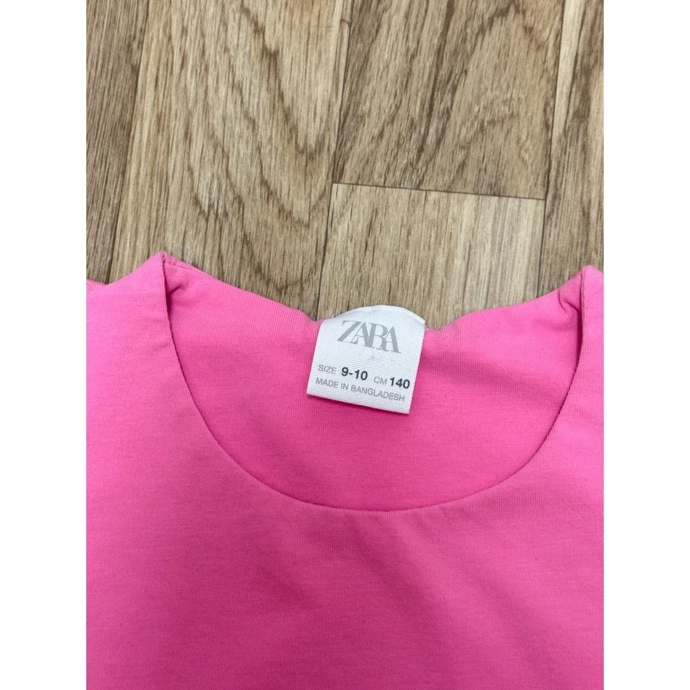 Zara Kids Girls 2 Pack Crop Tank Tops Pink Orange Size 9-10
